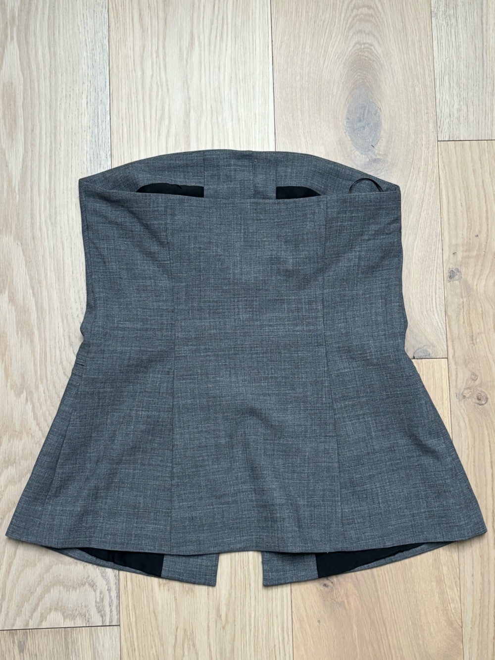 Stradivarius Grey and Black Panel Bustier Top - Picture 4 of 4